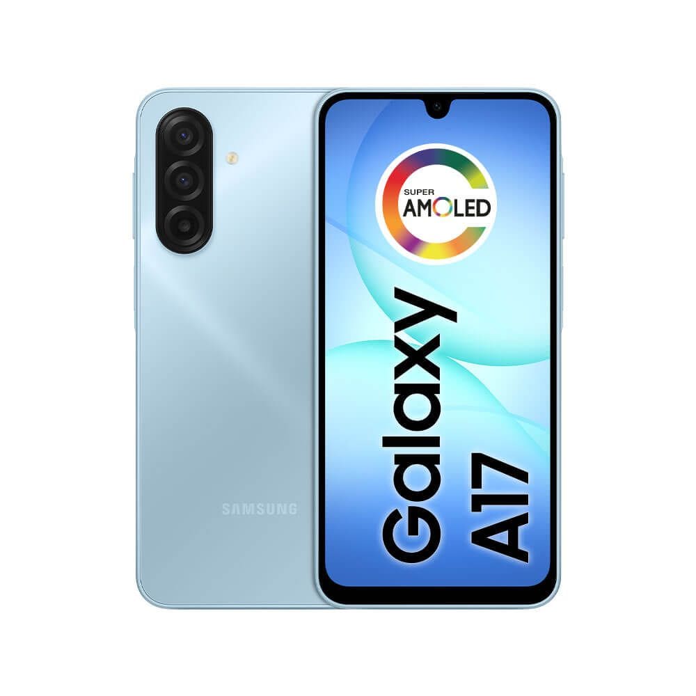 Celular Samsung Galaxy A17 com IA, 256GB, 8GB RAM, Câm de 50MP, Tela de 6.7”, NFC, IP54 - Azul