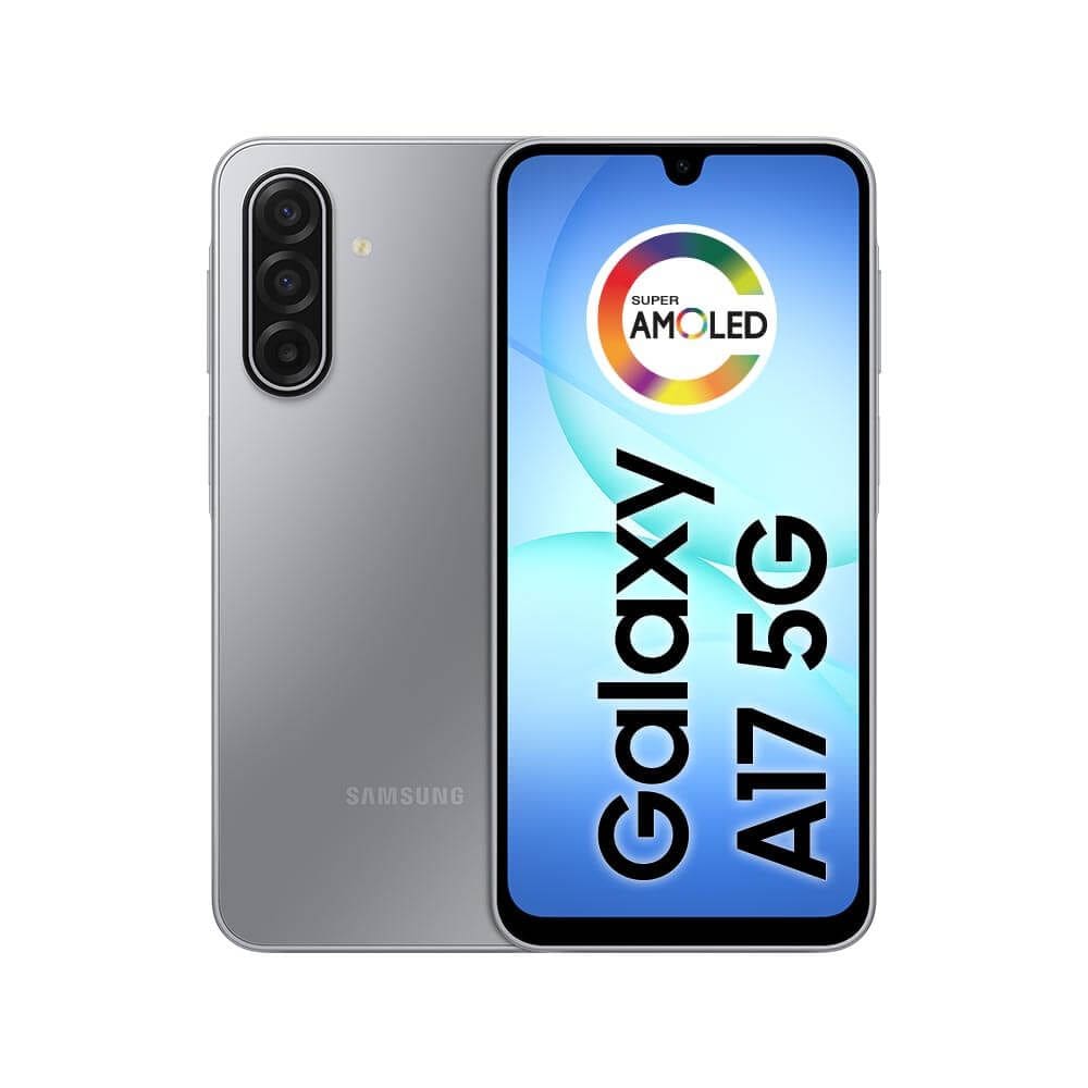 Celular Samsung Galaxy A17 5G com IA, 128GB, 4GB RAM, Câm de 50MP, Tela de 6.7”, NFC, IP54 - Cinza