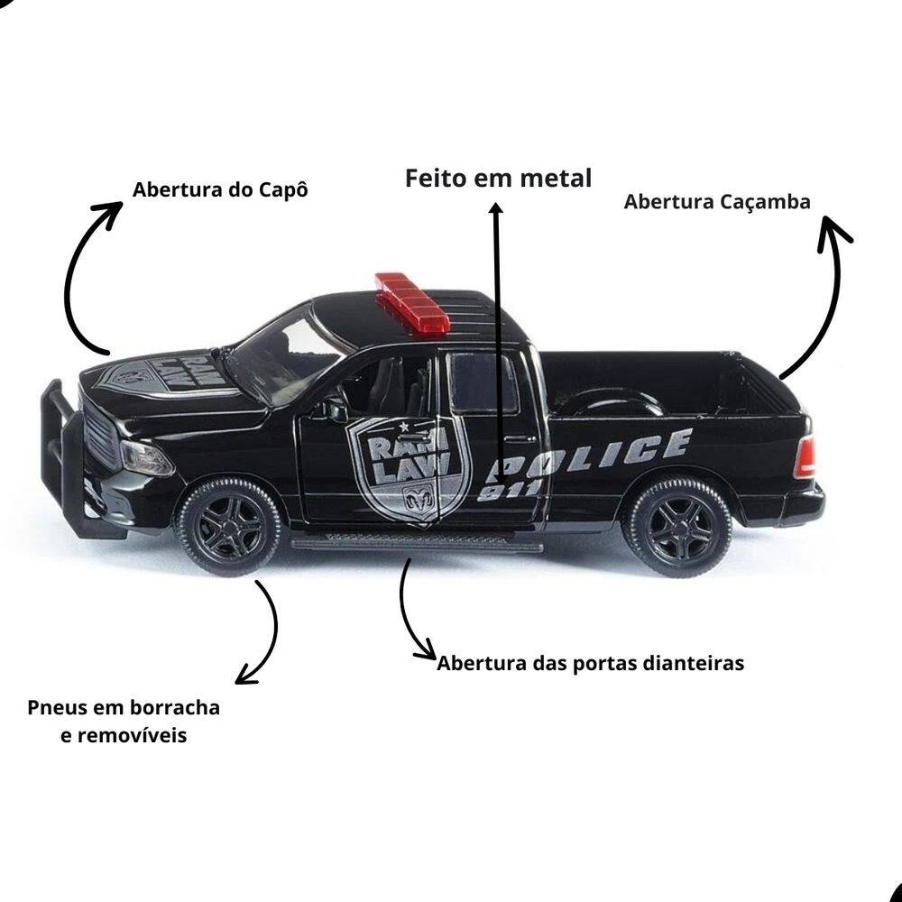 Miniatura Camionete RAM 1500 US Police Siku 1/50 Metal