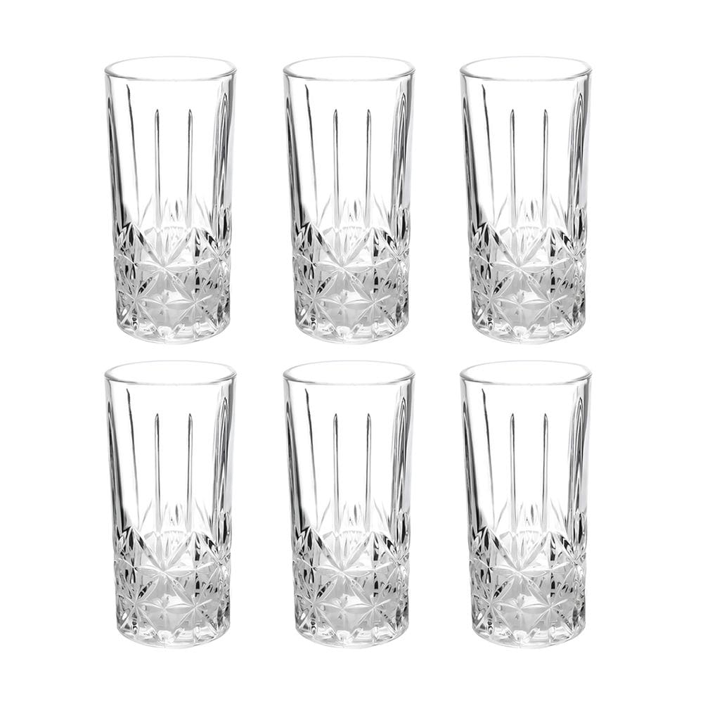 Jogo C/ 6 Copos de Vidro Transparente Light 280ml P/ Bebidas
