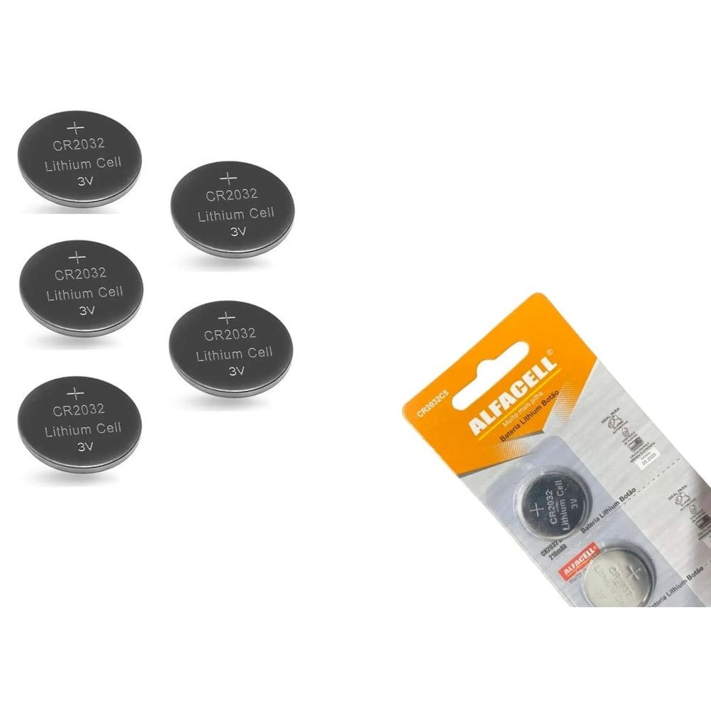 Bateria Cr2032 Alfacell Cartela 100 Peças para Calculadora Chave Carro Balança Relógio Dura+