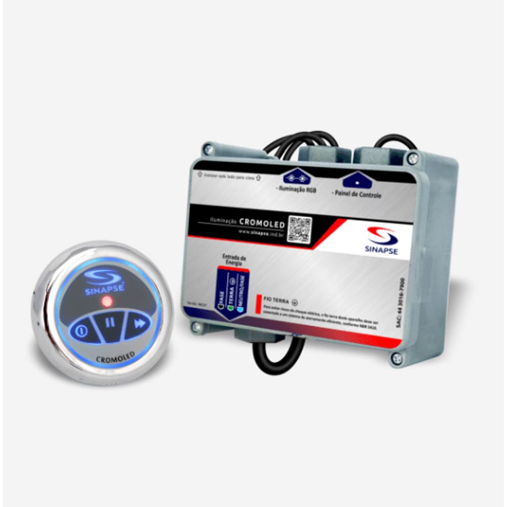 Sistema de Iluminação Cromoled Sinapse c/ 2 Spots Cromados