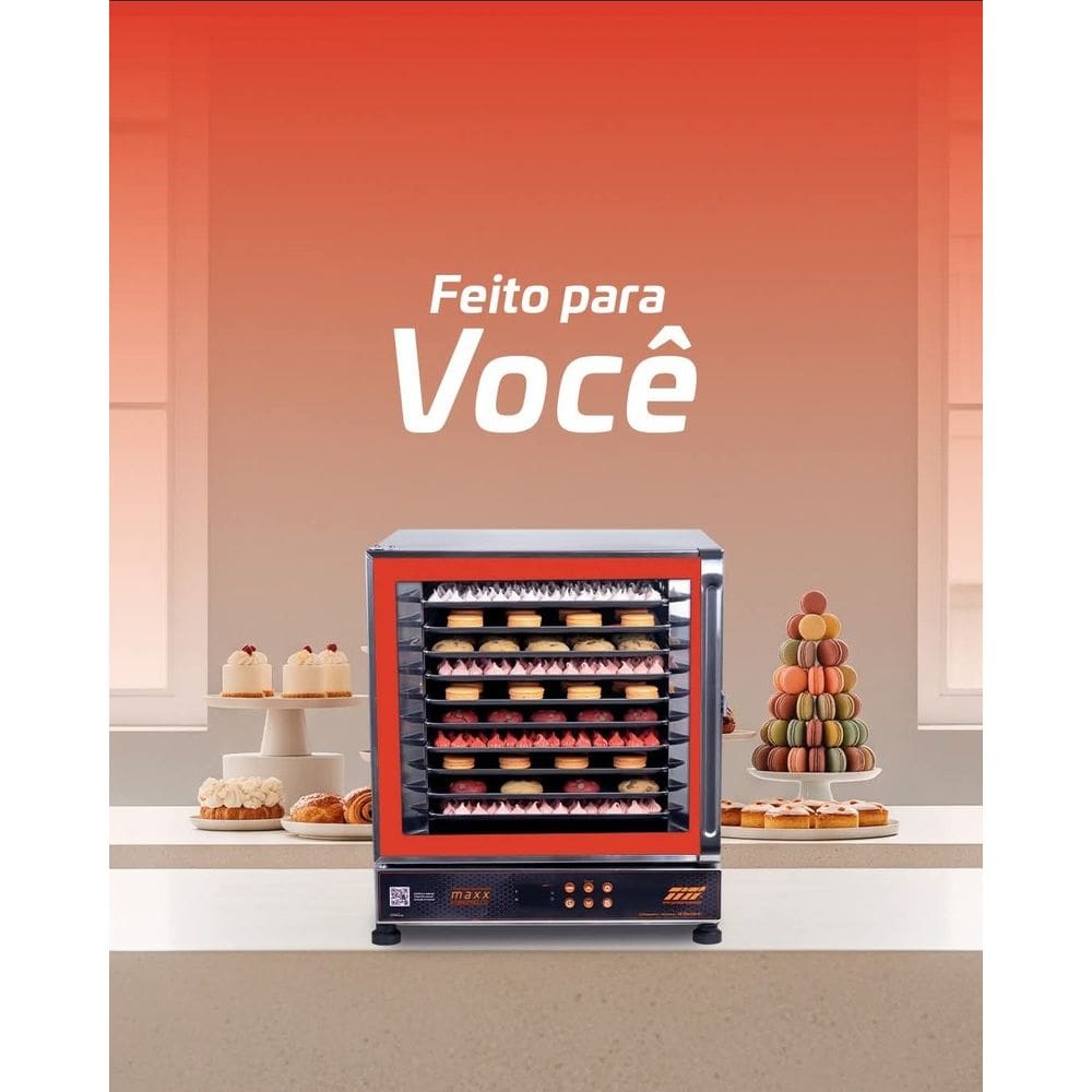 Forno Elétrico de Convecção FETPD Maxx Vermelho 10 Assadeiras Modelo Turbo Professional Digital Titã