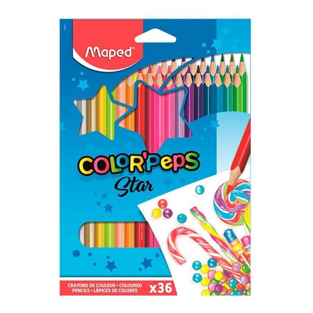 Lápis de cor Color`Peps Star 36 cores 832017ZV - Maped