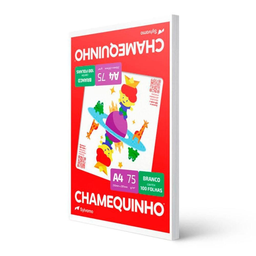 Papel sulfite A4 210x297 com 100 folhas Chamequinho