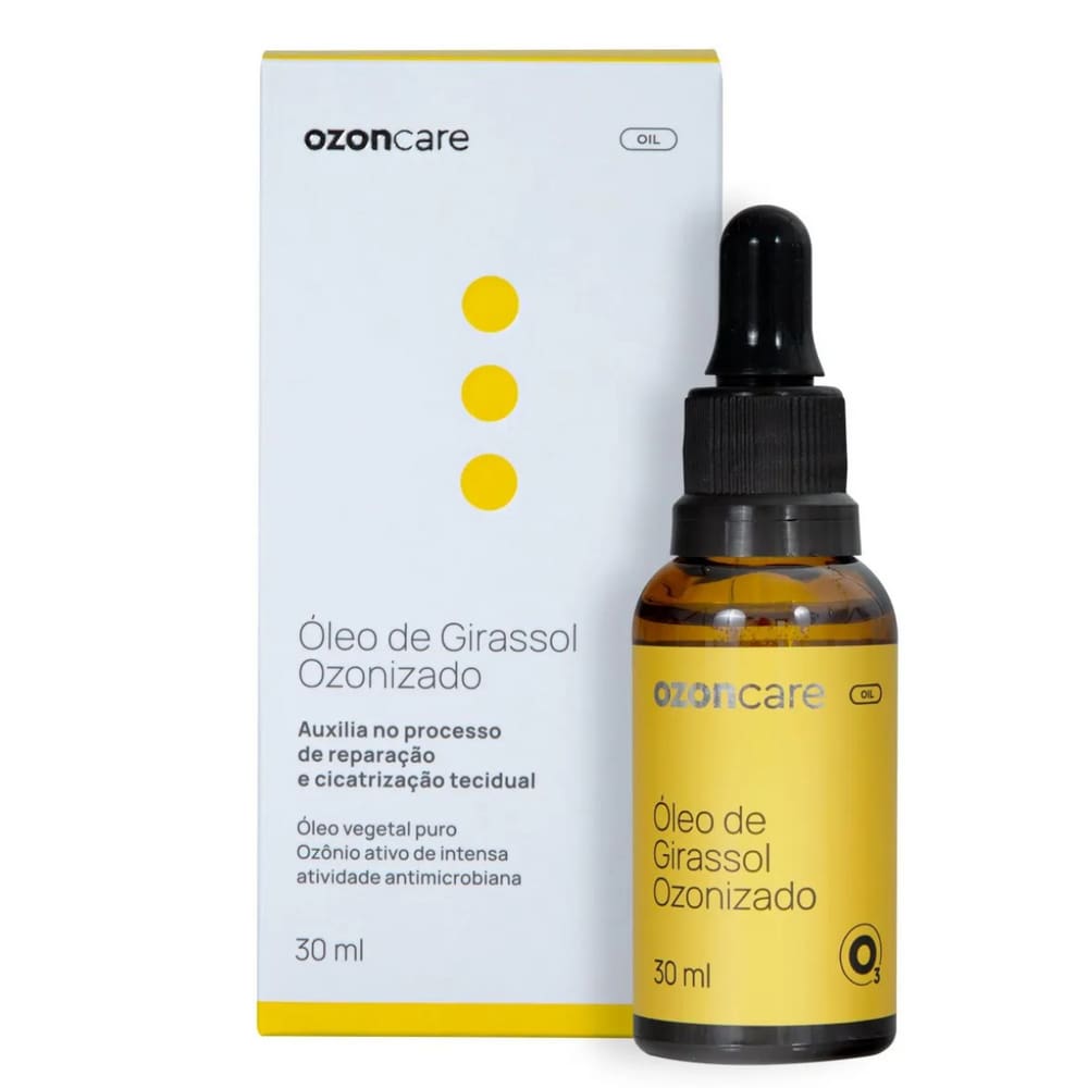 Oleo Girassol Ozonizado Concentrado Extra Virgem Vegano 30Ml Cicatrizante Antifungo