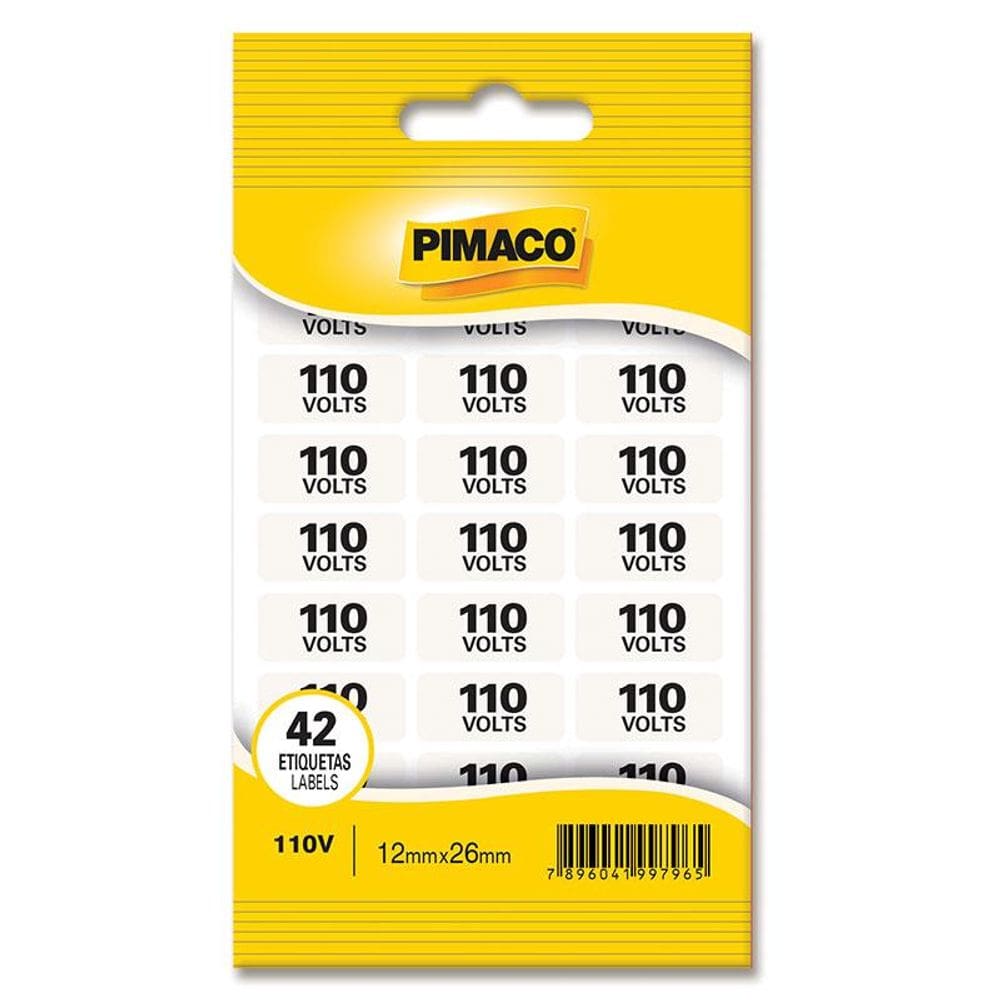 Etiqueta sinalização 110V c/ 2 fls Pimaco