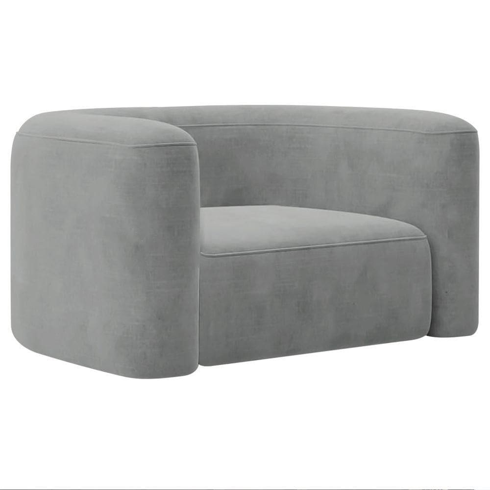 Poltrona Decorativa Sala De Estar Recepção Melina Bouclé - Doce Sonho Moveis Cinza