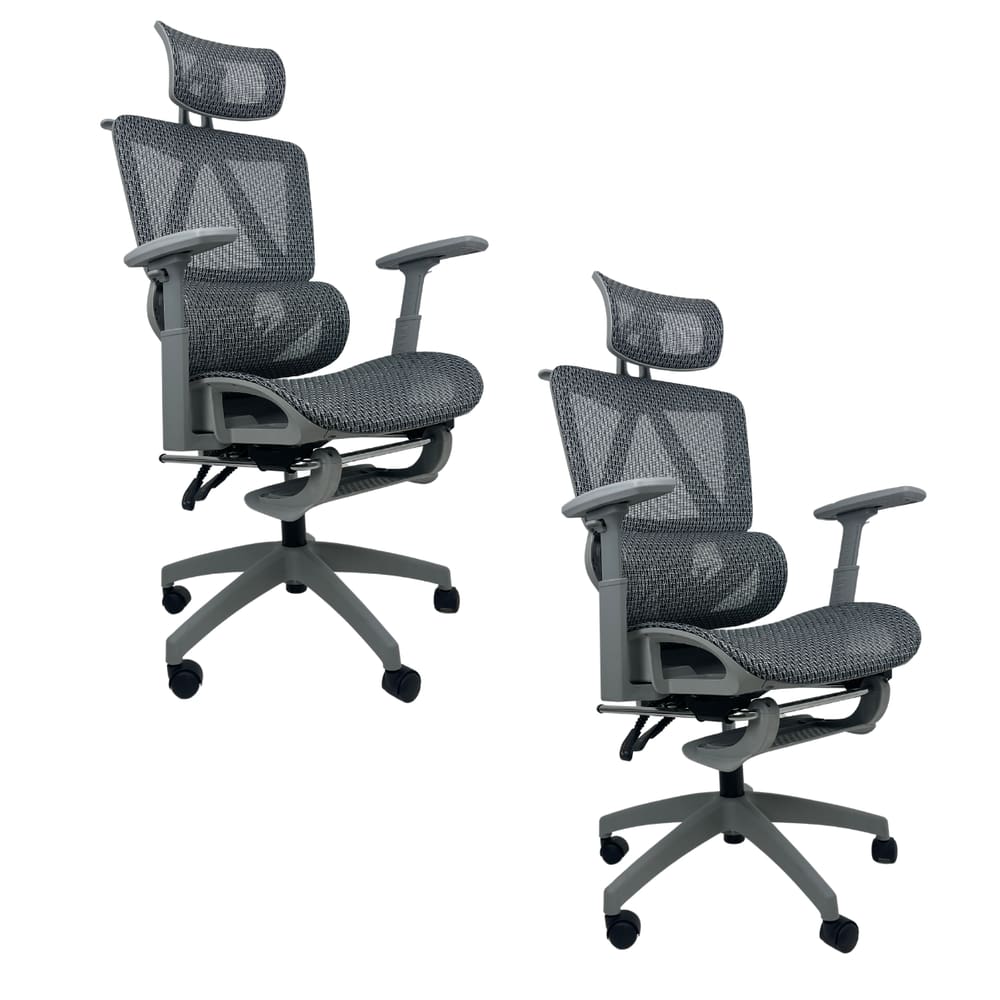 Kit 2 Cadeiras de Escritório Presidente Executiva Oficial Titan Cinza