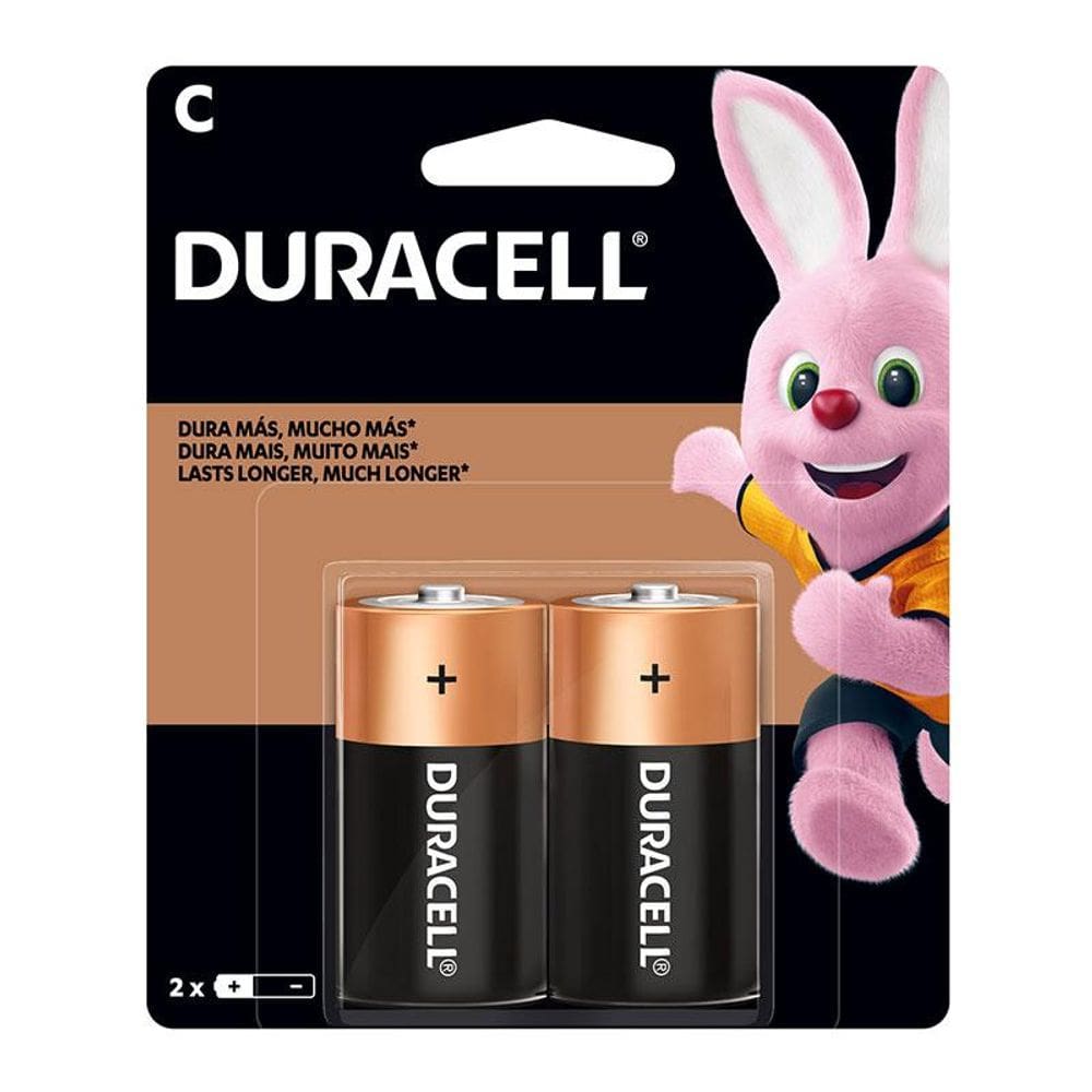Pilha alcalina média C com 2 unidades Duracell