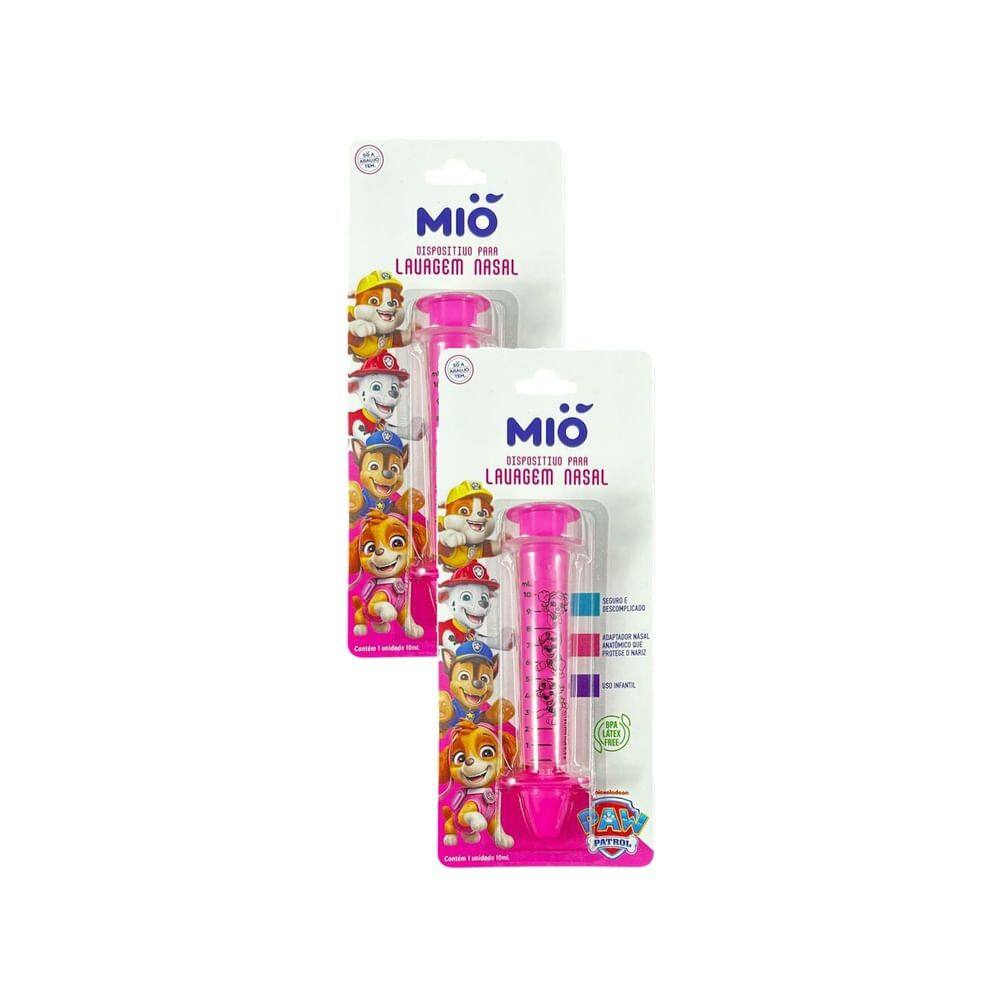 Kit 2 Seringa para Lavagem Nasal Mió Patrulha Canina Cor Rosa 10ml