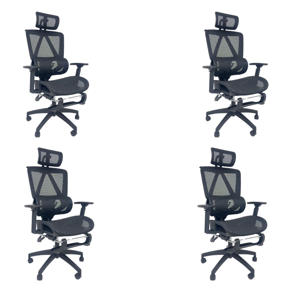 Kit 4 Cadeiras de Escritório Presidente Executiva Oficial Titan Preto