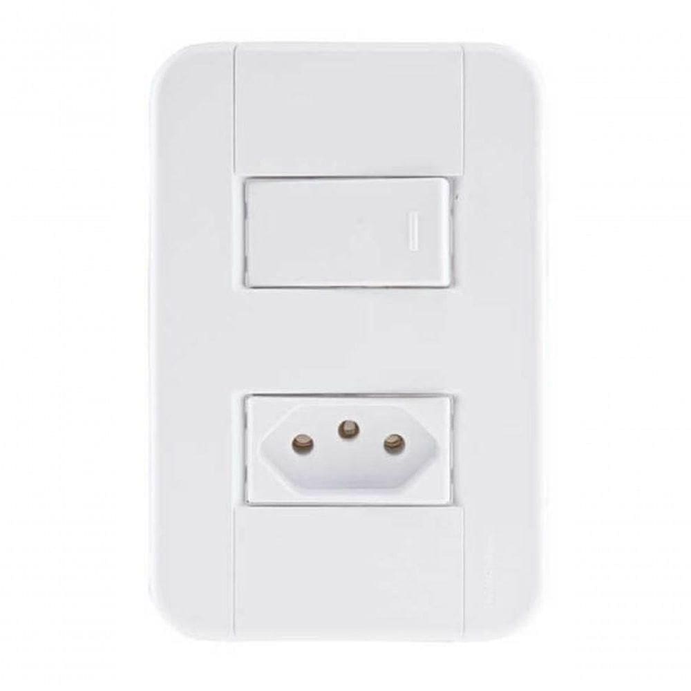 Conjunto 4x2 1 Interruptor Simples 10 A 250 V 1 Tomada 2p+t 20 A 250 V Tramontina Tablet