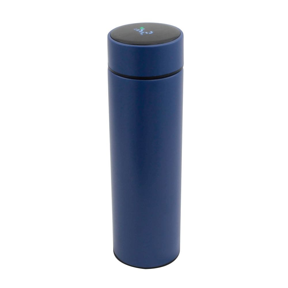 Garrafa Térmica Em Aço Inox Com Termômetro Led Digital 360ml Azul