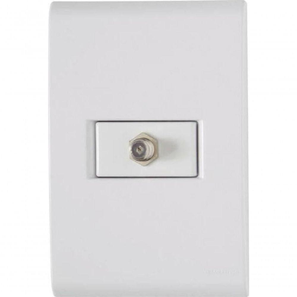 Conjunto 4x2 1 Tomada Tv-sat Coaxial Tramontina Liz Branco