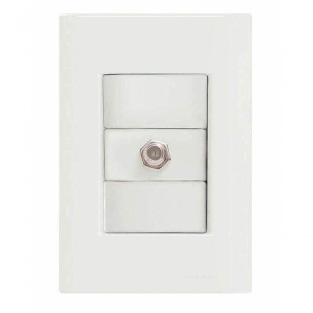 Conjunto 4x2 1 Tomada Tv-sat Coaxial Tramontina Giz Branco