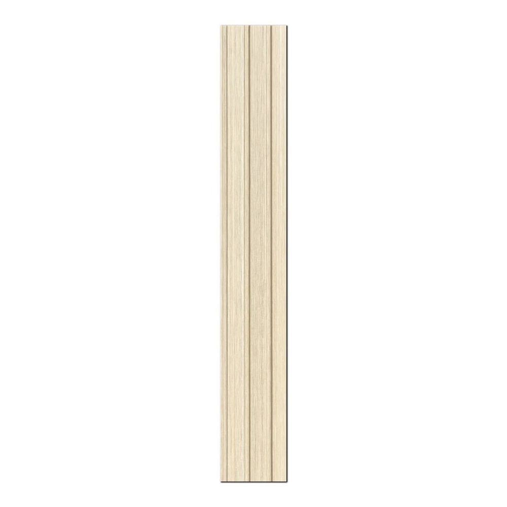 Painel Ripado Interno Amadeirado de Poliestireno 270cm X 12cm 1cm Espessura Formaco Decor Marfim