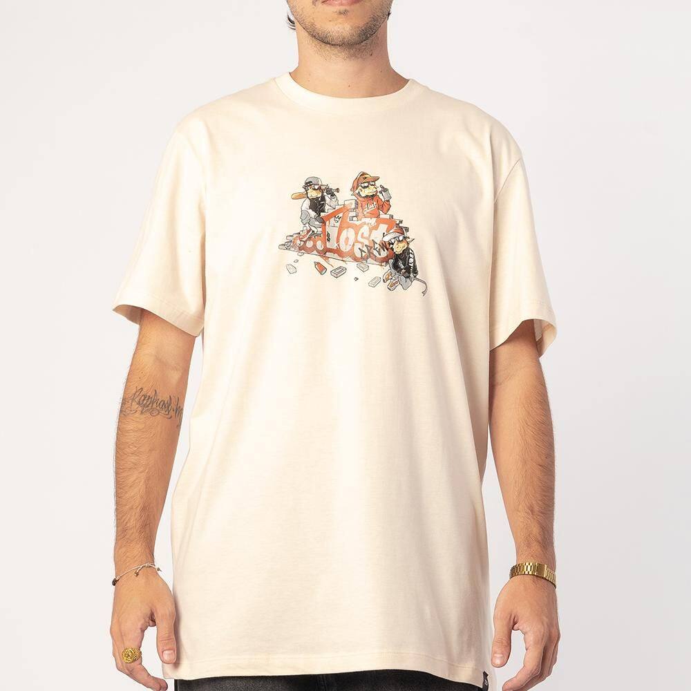 Camiseta Lost Crew SM26 Masculina Tapioca