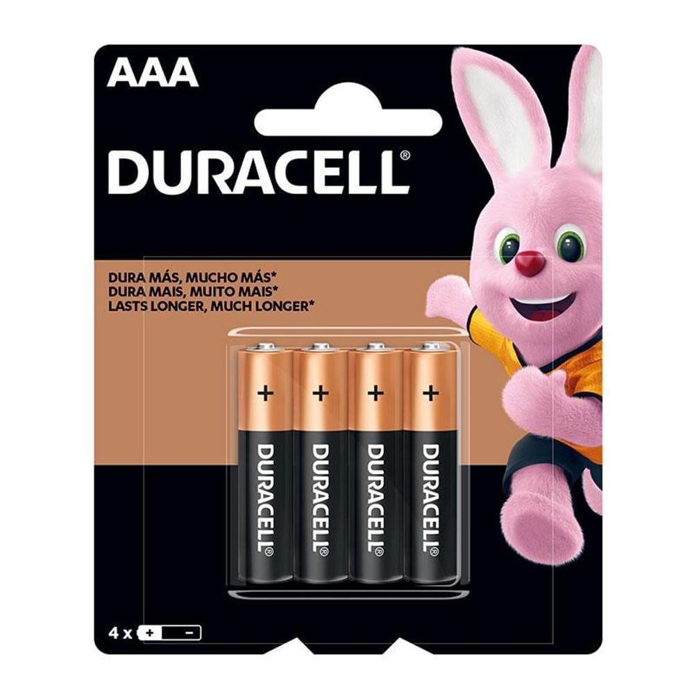 Pilha alcalina palito AAA com 4 unidades Duracell