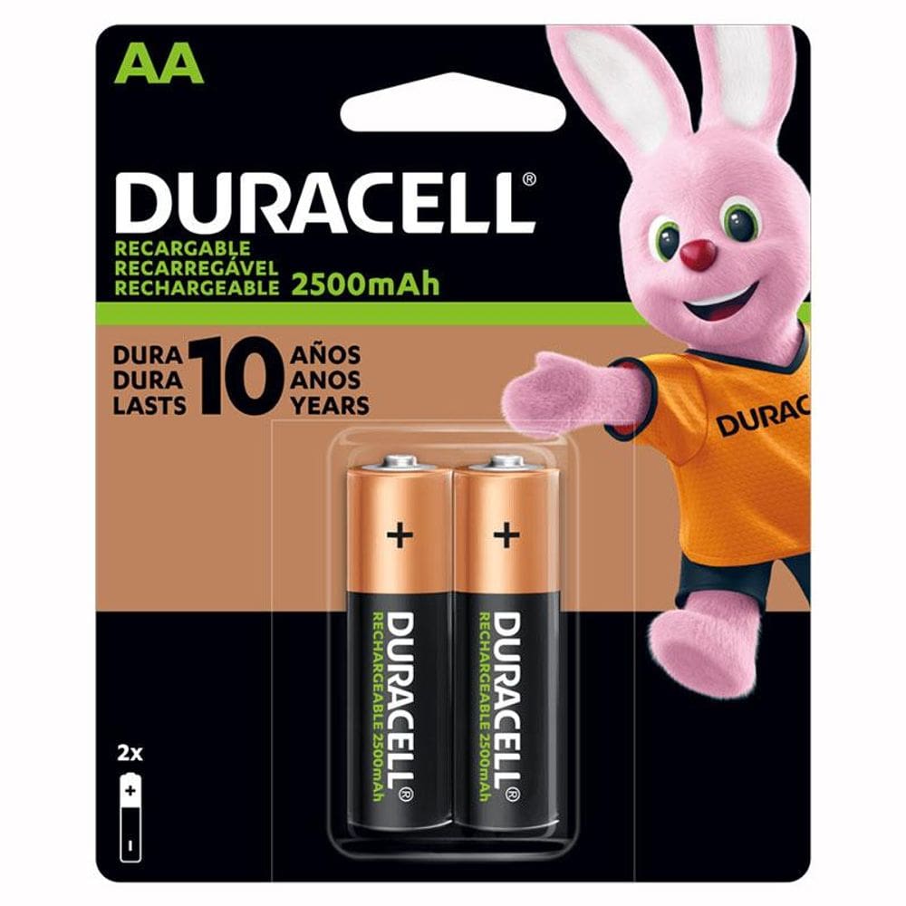 Pilha recarregável AA 2500mah com 2 unidades - Duracell