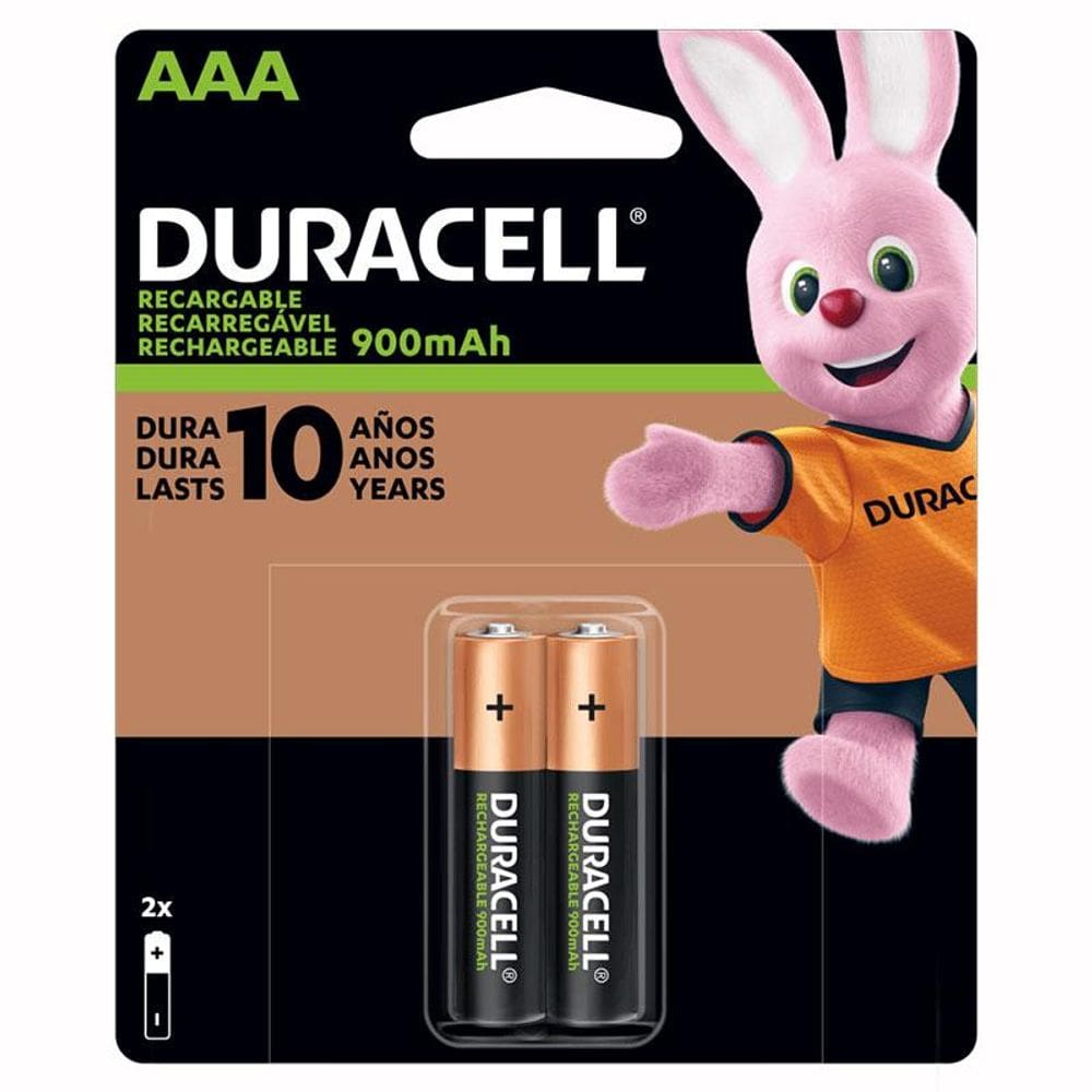 Pilha recarregável AAA 900mah com 2 unidades - Duracell