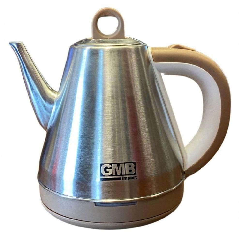 Chaleira Tipo Bule Em Aço Inox Elétrica 1,5 Litros Bege 220V