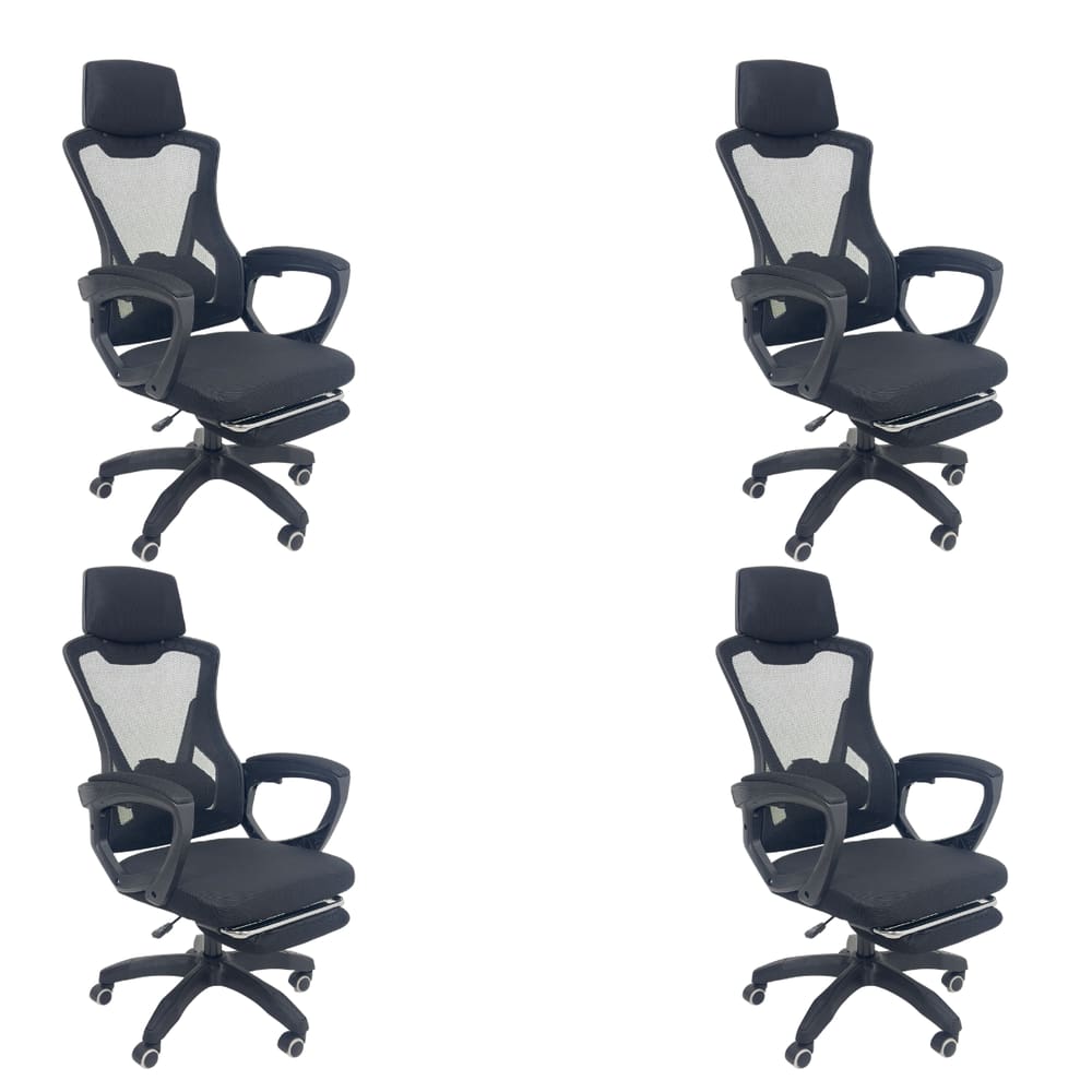 Kit 4 Cadeiras de Escritório Presidente Executiva Oficial Supreme Preto