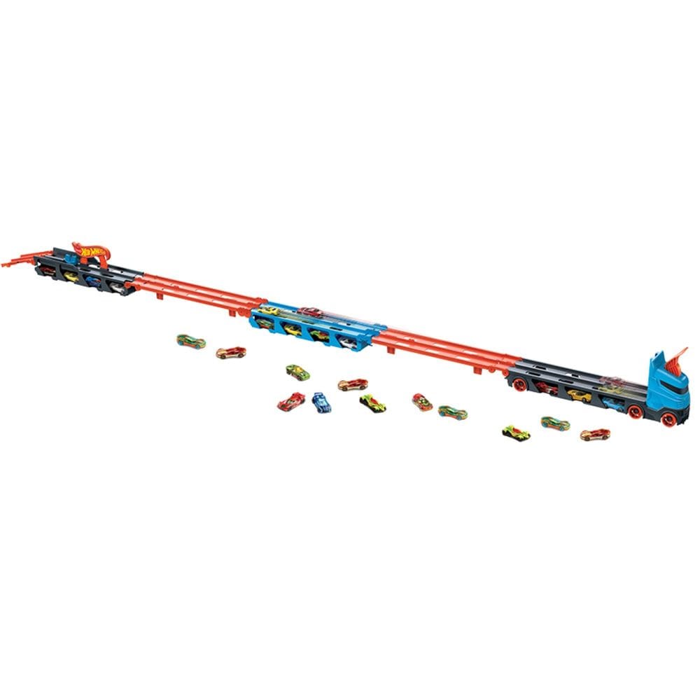 Caminhão Speedway Hot Wheels GVG37 HW de brinquedo com 3 carros de 4 a 8 anos