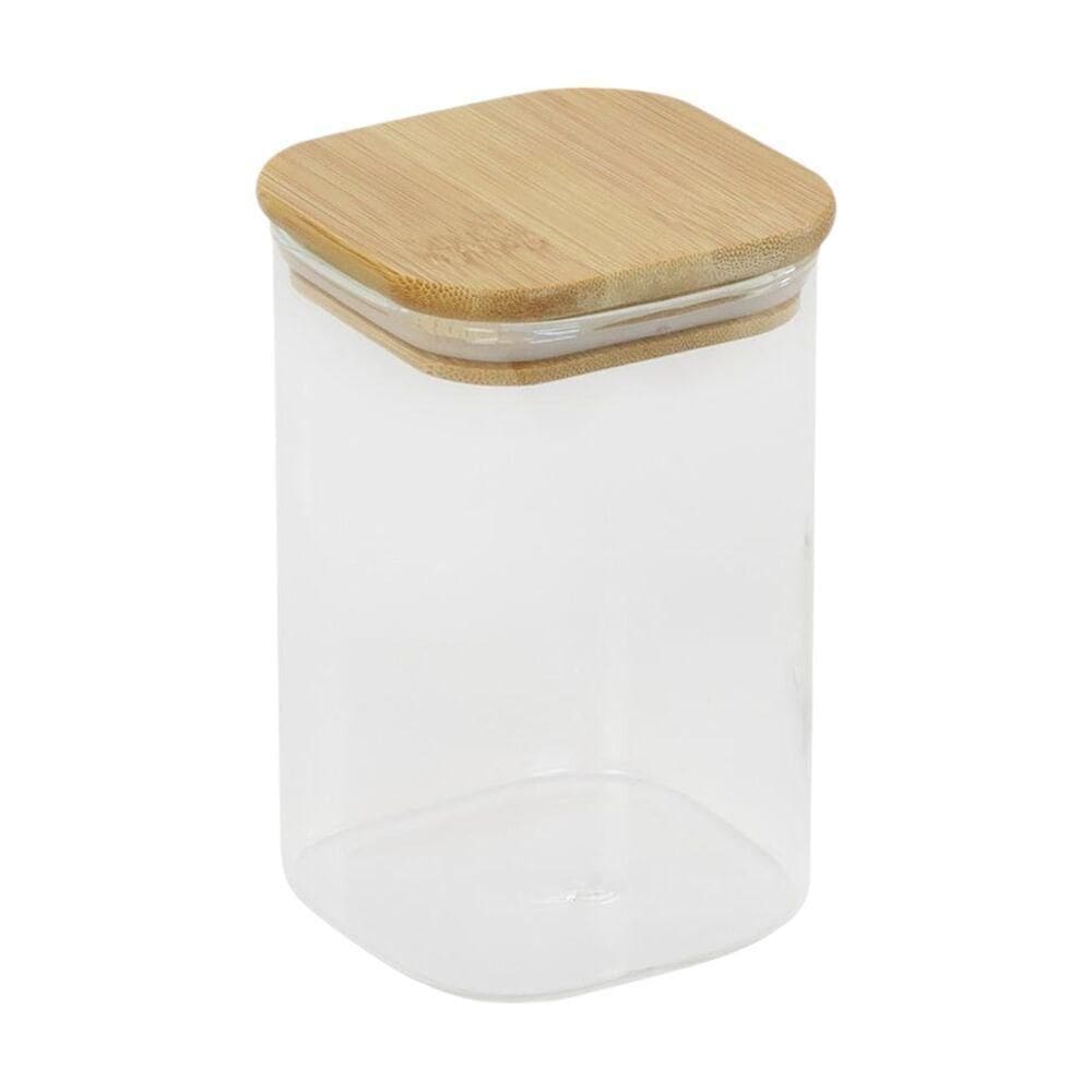 Pote De Vidro Borossilicato 550ml Com Tampa De Bambu - Hermético E Elegante