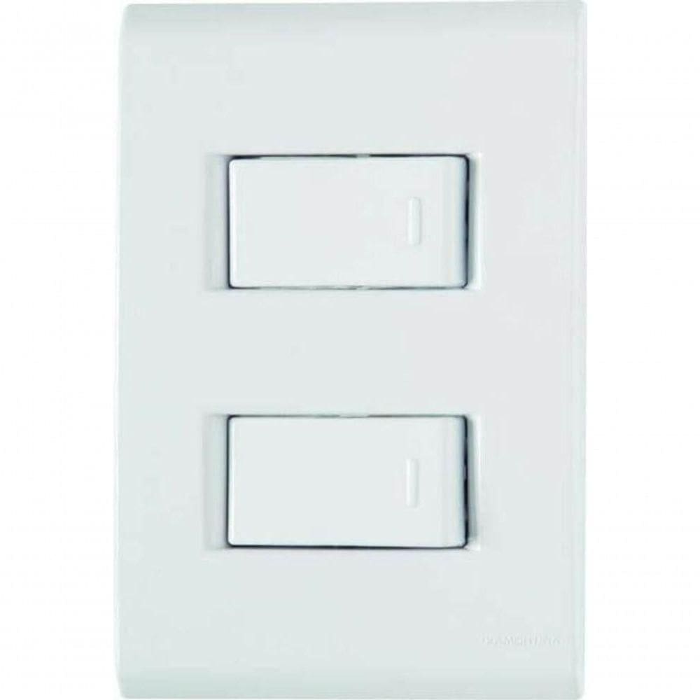 Conjunto 4x2 2 Interruptores Simples Tramontina Liz 10 A 250 V Branco
