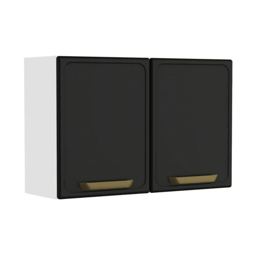 Armário Aéreo Cozinha Modulado Bella c/ 2 Portas 80cm Grafite - Bertolini