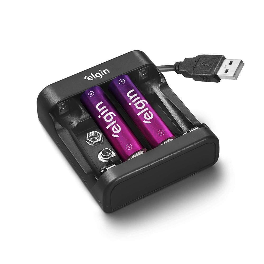 Carregador De Pilhas E Baterias Micro Usb Acompanha 2 Pilhas AA 1500mah