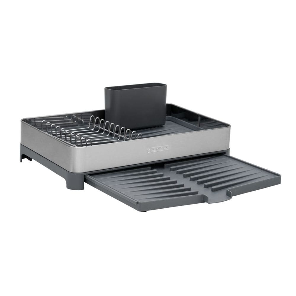 Escorredor de Louças Aço Inox com Bandeja Coletora Porta Copos Expansível Talheres Plurale Tramontina