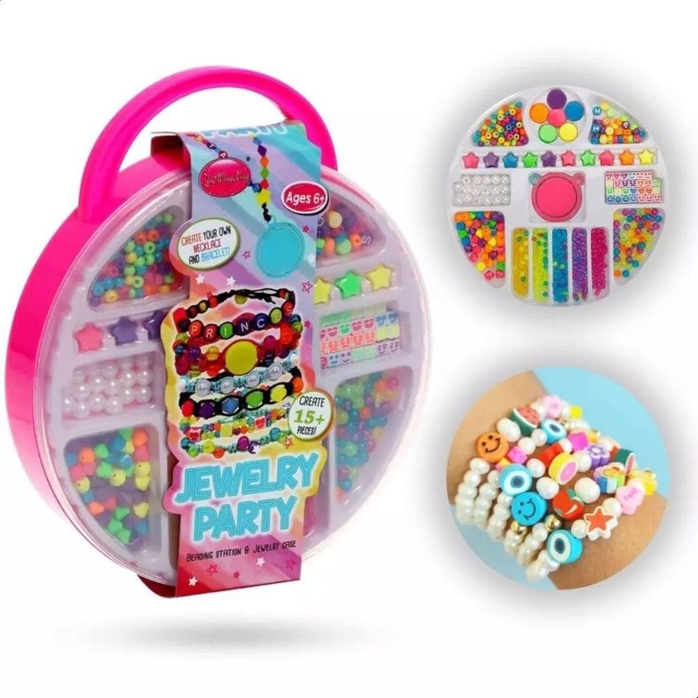 Kit Miçangas Bijuteria Infantil Maleta Iniciante 1000 Peças Kit Pulseiras - Toys Import J24536