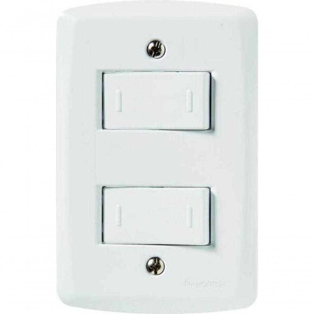 Conjunto 4x2 Com 2 Interruptores Paralelos 10 A 250 V Tramontina Lux2 Branco
