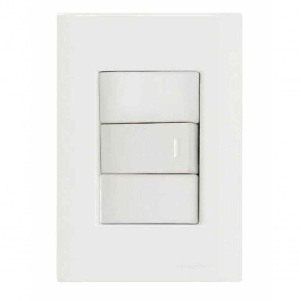 Conjunto 4x2 1 Interruptor Simples 10 A 250 V Tramontina Giz Branco