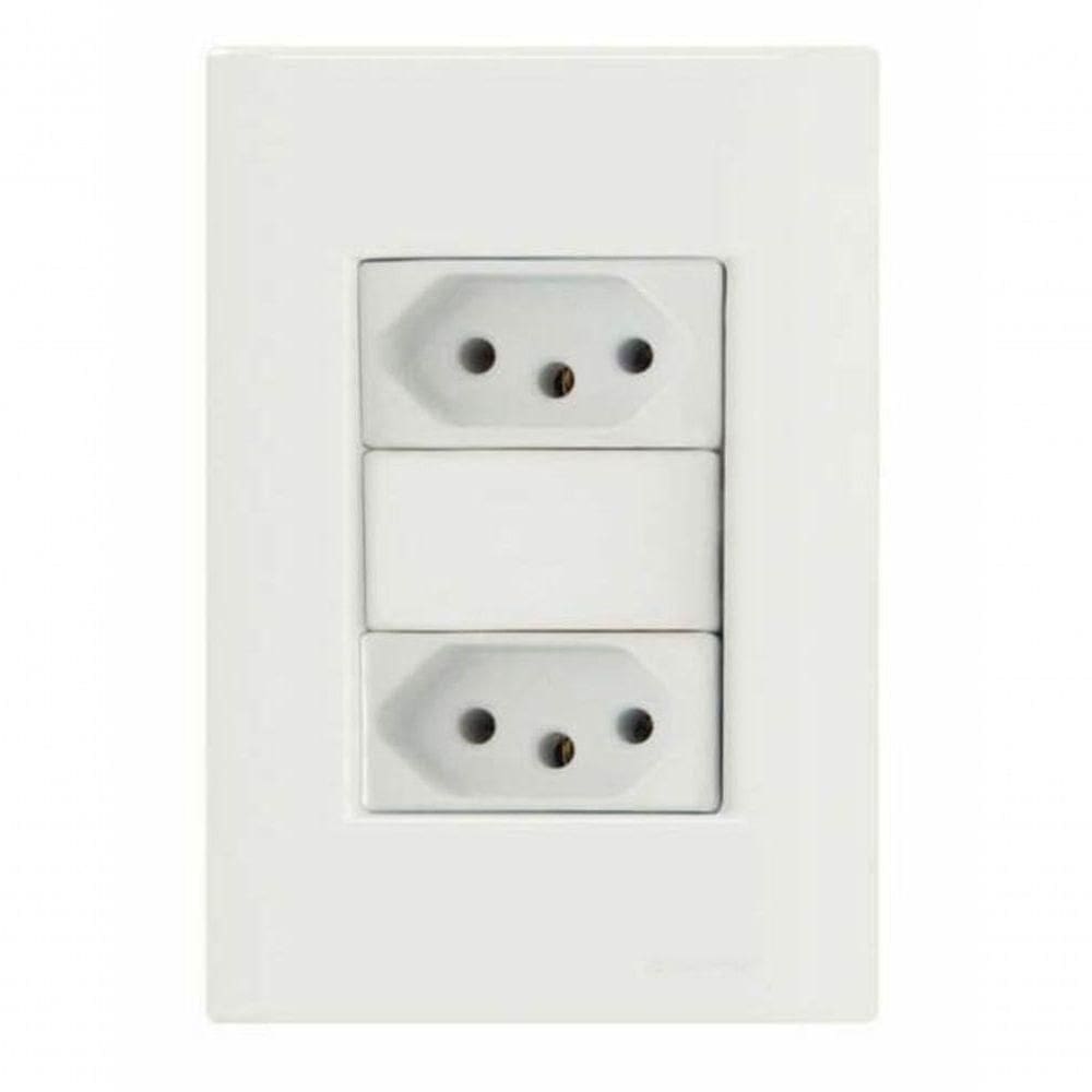 Conjunto 4x2 2 Tomadas 2p+t 20 A 250 V Tramontina Giz Branco