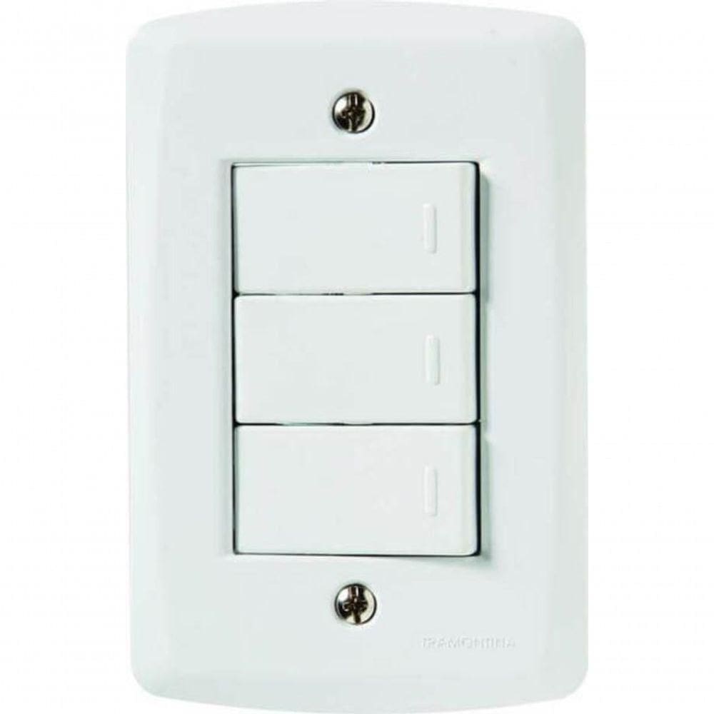 Conjunto 4x2 3 Interruptores Paralelos 10 A 250 V Tramontina Lux2