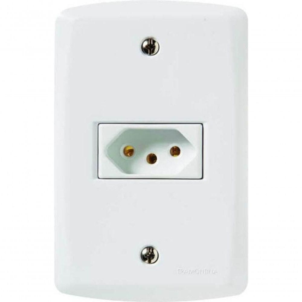 Conjunto 4x2 Com 1 Tomada 2p+t 10 A 250 V Tramontina Lux2 Branco