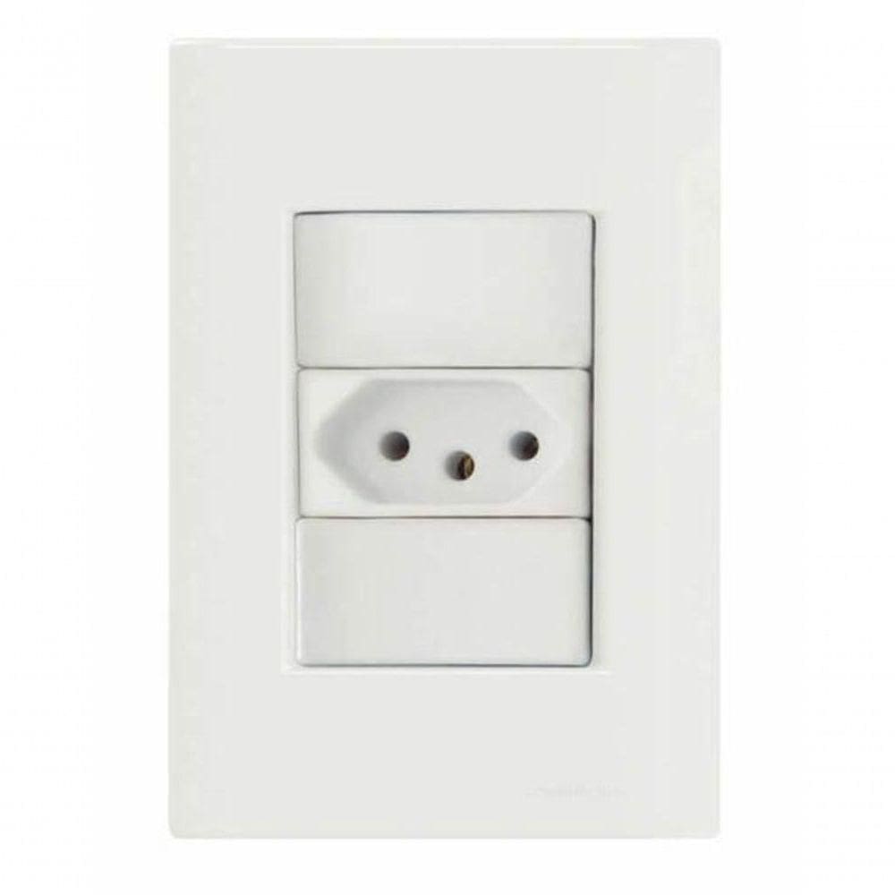 Conjunto 4x2 1 Tomada 2p+t 10 A 250 V Tramontina Giz Branco