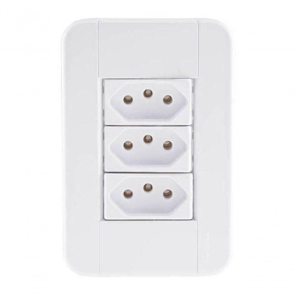 Conjunto 4x2 3 Tomadas 2p+t 20 A 250 V Tramontina Tablet Branco
