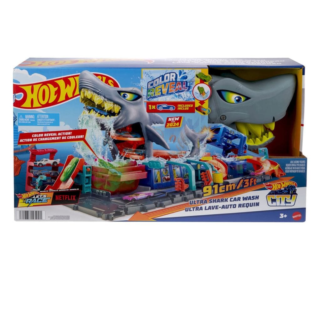 Pista - Hot Wheels - Lava-Rapido Ultra Tubarao + Carrinho Color Reveal MATTEL