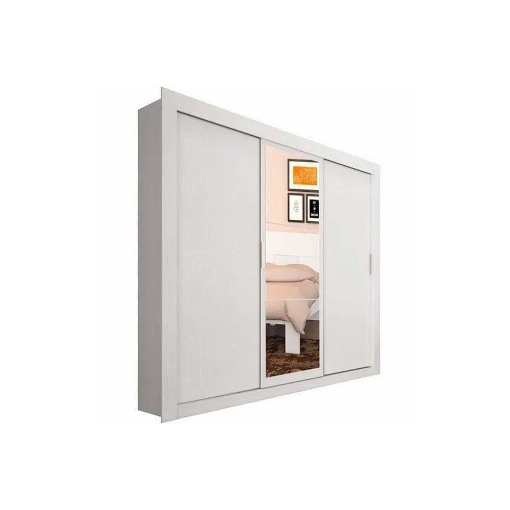 Guarda Roupa 3 Portas De Correr (1 C/ Espelho) E 2 Gavetas Ph 1681 Branco - Herval