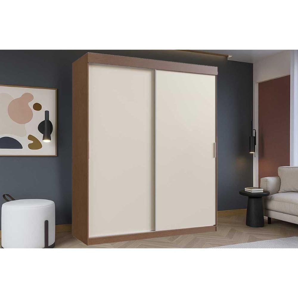Guarda Roupa Casal 2 Portas De Correr E 2 Gavetas Ph 16932 Nogueira/off White - Herval