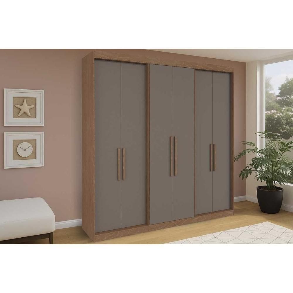Guarda Roupa Casal 6 Portas E 4 Gavetas Ph 18041 Carvalho/fendi - Herval