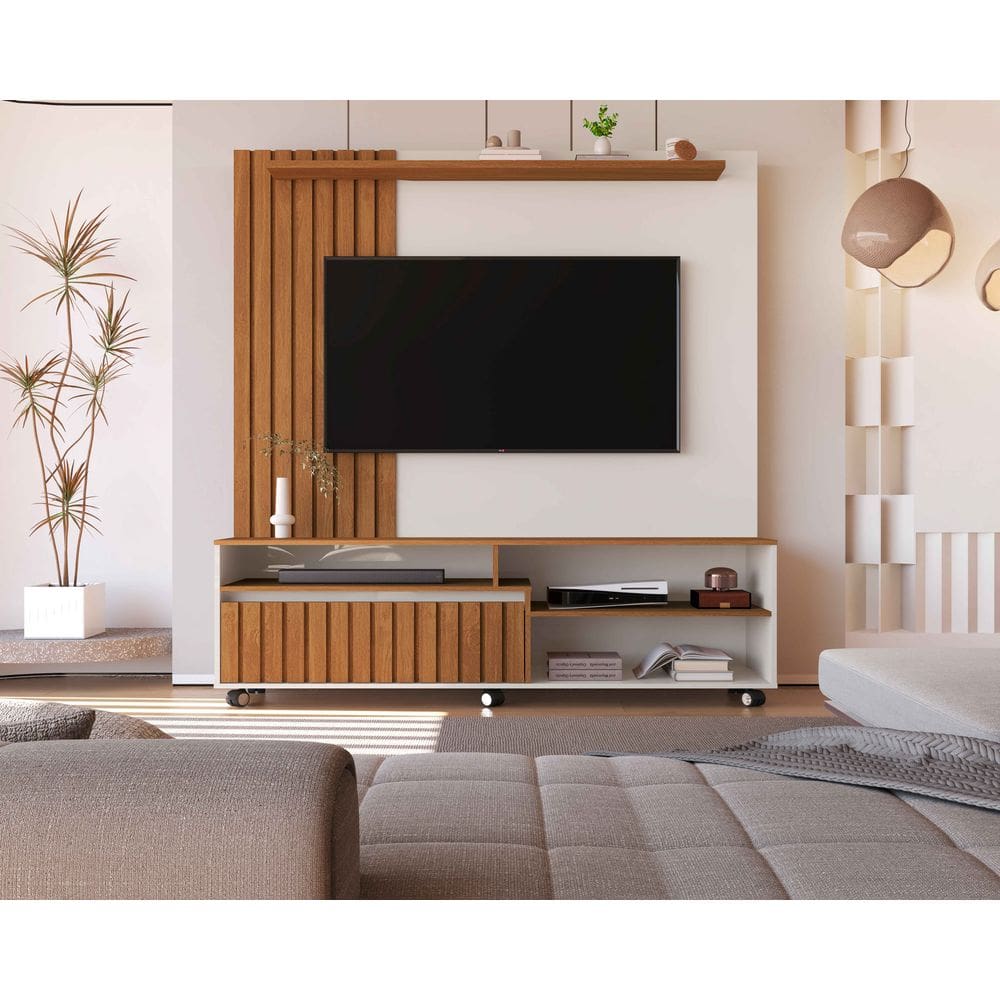 Estante Home Para Tv até 60 Polegadas Havana 160cm Freijó com OffWhite - Rede Móveis