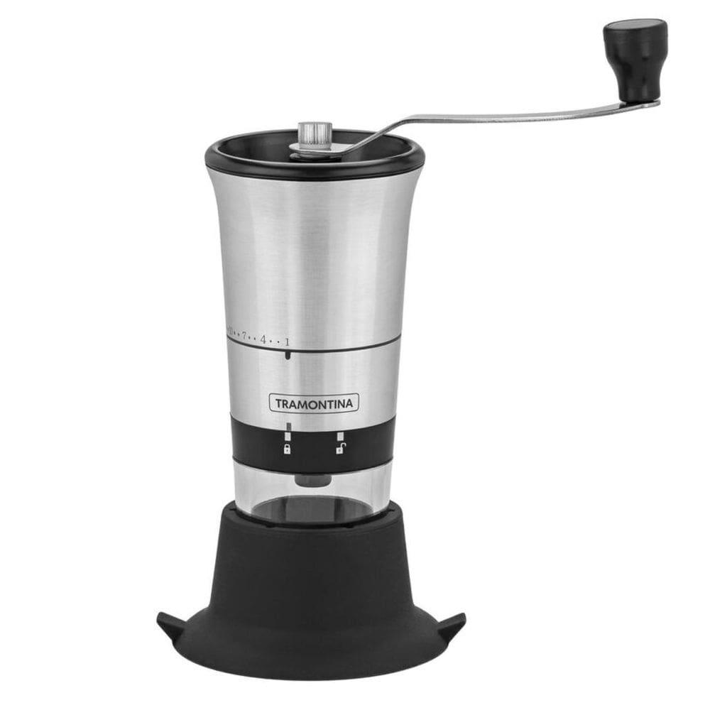 Moedor Café Manual Aço Inox Moinho de Cerâmica 16 Opções Moagem 55g Tramontina