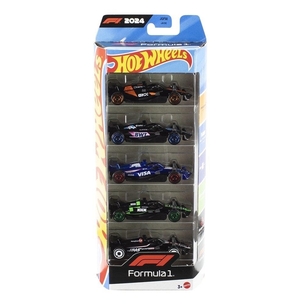 Carrinho Hot Wheels Mini Fórmula 1 JGF58 diverso - Embalagem com 5 Unidades