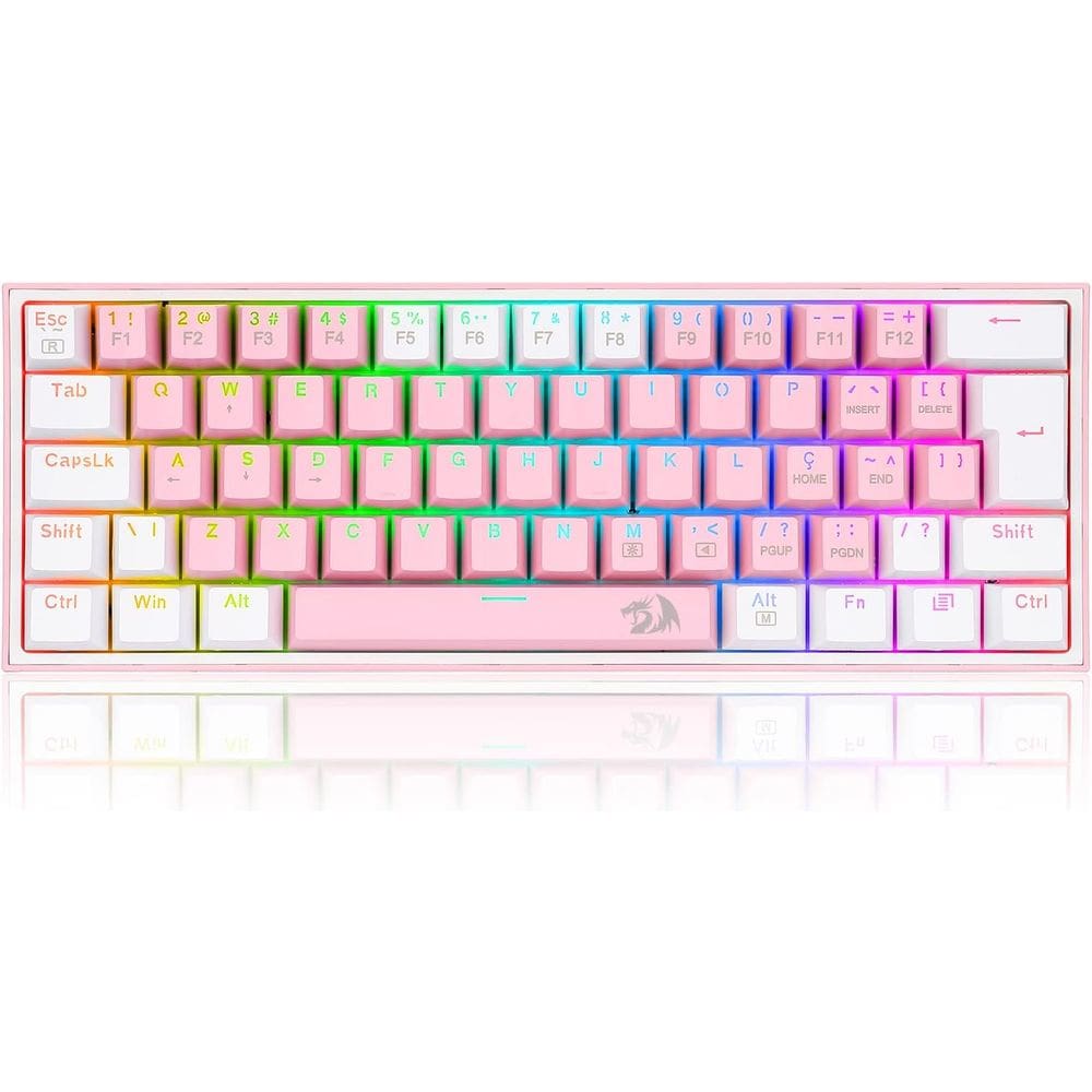 Teclado Gamer Redragon Fizz Rainbow K617-rgb-pw Layout 60%