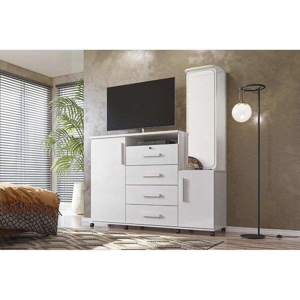 Cômoda Copacabana Branco Brilho - Lukaliam